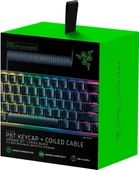 Razer PBT Tuş Kapağı Yükseltme Seti Sarmal Kablolu - Arka Işık Uyumlu (Parlamaya Dayanıklı Malzeme, Ultra İnce Yazı Tipi ile Çift Katlı Kalıplama, Sarmal Kablo) ABD Düzeni | Siyah - 1