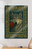 Metal Baskı - Mitolojik Türk Kurt Temalı Dekoratif Tablo thumbnail 1