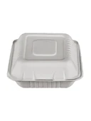 Şeker Kamışından Ekolojik 3 Bölmeli Yemek Kabı - 50 Adet - 4