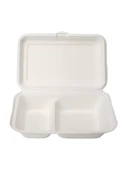Şeker Kamışından Ekolojik 2 Bölmeli Yemek Kabı - 50 Adet - 2