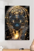 Metal Baskı - Gold Panter, Luxury Altın - Dekoratif Duvar Tablosu thumbnail 1