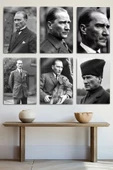 Metal Baskı - Mustafa Kemal Atatürk, 6'lı Dekoratif Tablo - 1