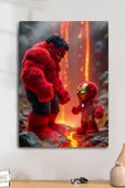 Metal Baskı Marvel Parlak Duvar Tablosu - Mini Hulk İronman, Kids, Çocuk Posterleri - 1