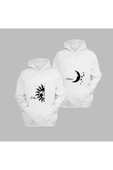 Sevgili Kombini Çift Unicex Baskılı Sweatshirt Beyaz - 1