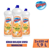 Bingo Sıvı Elde Bulaşık Deterjanı Mandalina 650ml X 3 Adet - 1
