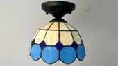 Yüceeller Tavan Vitray Avize 25cm 10" Mavi - 1
