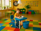 Junior Çocuk Kare Aktivite Masa Seti - Mavi - 1