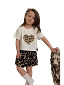 LEOPAR DESENLİ ETEKLİ KIZ TAKIM - 1