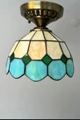 Yüceeller Tavan Vitray Eskitme Avize 25cm 10" Yeşil - 3