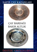 Çay bardağı bakır altlık seti 6 adetli set özel dövme sarı bakır çay bardağı altlığı Bakır çay bardağı tabağı Antik bakır alt tabak thumbnail 5