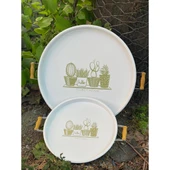 İkili Yuvarlak Sunum Tepsisi Seti - 1