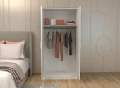 ABETE MOBİLYA 2 Kapılı Geniş Gardırop (ELBİSE DOLABI-YÜKLÜK-KİLER) / Beyaz Y:182,CM,G:76CM,D:47CM - 3