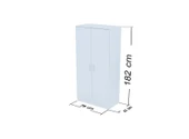 ABETE MOBİLYA 2 Kapılı Geniş Gardırop (ELBİSE DOLABI-YÜKLÜK-KİLER) / Beyaz Y:182,CM,G:76CM,D:47CM - 4