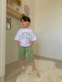 ERKEK ÇOCUK KETEN ŞORTLU CEP MODELLİ DESENLİ PAMUK ŞORTLU TAKIM thumbnail 1