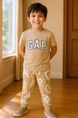 ERKEK ÇOCUK ALT-ÜST TAKIM  YAZI BASKILI KISA KOLLU B45 thumbnail 1