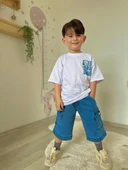 ERKEK ÇOCUK KOT CEP KAPRİ MODELLİ PAMUK ŞORTLU TAKIM - 2