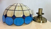 Yüceeller Tavan Vitray Eskitme Avize 30cm 12" Mavi - 1