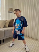 ERKEK ÇOCUK SONİC MODELLİ PAMUK ŞORTLU TAKIM - 1