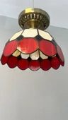 Yüceeller Tavan Vitray Eskitme Avize 30cm 12" Kırmızı - 1