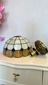 Yüceeller Tavan Vitray Eskitme Avize 30cm 12" Kahverengi - 4