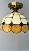 Yüceeller Tavan Vitray Eskitme Avize 30cm 12" Kahverengi - 3