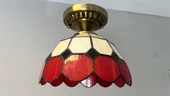 Yüceeller Tavan Vitray Eskitme Avize 30cm 12" Kırmızı - 2