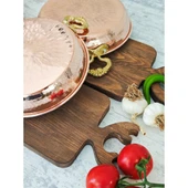 Bakır Dövme 4 lü Tava Seti Küpe Hediyeli - 6