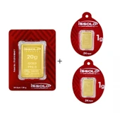 22 Gram (20+2) Külçe Altın 24 Ayar thumbnail 1