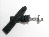 Fado Her Saate Uygun  Kelebek  Toka   24 MM    Hakiki Deri (249) GUMUŞ  TOKA  SİYAH - 1