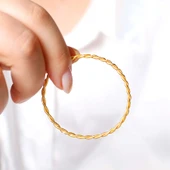 19 gr(gram) 22 Ayar İşçiliksiz Paftalı Burma Bilezik thumbnail 2