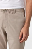 Süvari Dar Kalıp Keten Görünümlü Bağcıklı Jogger Pantolon - 9