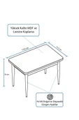 Lajibu Vov Beyaz 70x110 Mdf Sabit Mutfak Masası Takımı Yemek Masası Takımı 4 Adet Sandalye - 3