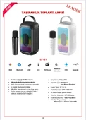 LEADER LP121 RGB Bluetooth USB AUX FM Radyo Kablosuz Mikrofon TAŞINABİLİR TOPLANTI AMFİSİ - 2