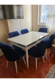 Lajibu %100 Mdf Açılabilir Masa Sandalye Takımı 6 Kişilik Yemek Masası Takımı Masa Sandalye - 2