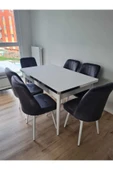 Lajibu %100 Mdf Açılabilir Masa Sandalye Takımı 6 Kişilik Yemek Masası Takımı Masa Sandalye - 2