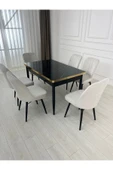 Lajibu %100 Mdf Açılabilir Masa Sandalye Takımı 6 Kişilik Yemek Masası Takımı Masa Sandalye - 1