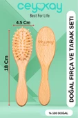 cey kay Ceykay Doğal Keçi Kılı Masaj Fırçası , Bambu Uçlu Fırça Ve Ahşap Tarağı (3 LÜ SET) - 5