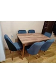 Lajibu %100 Mdf Açılabilir Masa Sandalye Takımı 6 Kişilik Yemek Masası Takımı Masa Sandalye - 1