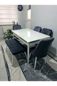 Lajibu %100 Mdf Açılabilir Masa Sandalye Takımı 6 Kişilik Yemek Masası Takımı Masa Sandalye - 1