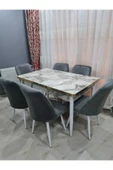 Lajibu %100 Mdf Açılabilir Masa Sandalye Takımı 6 Kişilik Yemek Masası Takımı Masa Sandalye - 1