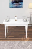 Lajibu Vov Beyaz 70x110 Mdf Sabit Mutfak Masası Takımı Yemek Masası Takımı 4 Adet Sandalye - 2