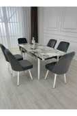 Lajibu %100 Mdf Açılabilir Masa Sandalye Takımı 6 Kişilik Yemek Masası Takımı - 2