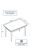 Lajibu Ruf Beyaz 70x110 Suntalam Sabit Mutfak Masası Takımı Yemek Masası Takımı 4 Adet Sandalye - 3