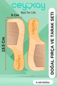 cey kay Ceykay Doğal Keçi Kılı Bebek Masaj Fırçası Ve Ahşap Tarak (2LİSET) - 6
