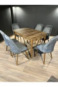 Lajibu %100 Mdf Açılabilir Masa Sandalye Takımı 6 Kişilik Yemek Masası Takımı Masa Sandalye - 1