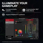 HyperX Pulsefire Surge HX-MC002B Kablolu Oyuncu Mouse Siyah - 5