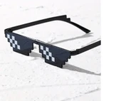 Thug Life Trend Güneş Gözlüğü Mozaik Siyah Kedi Gözlükleri - 1