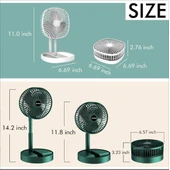 Katlanır Teleskopik Zemin Fanı Yaz Sessiz Öğrenci Masaüstü Fan USB Şarj Edilebilir Taşınabilir Ev Mini Hava Soğutucu - 3