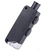 Mini 60X 100X Zoom Lens Odak Takı Led Cep Mikroskop Büyüteç - 4