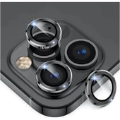 Adaman iPhone Uyumlu 12 Pro Uyumlu Kamera Mercek Lens Koruyucu SİYAH - 1